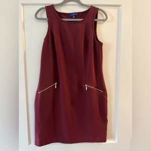 Apt. 9 Maroon Size M Shift Dress with Silver Pockets